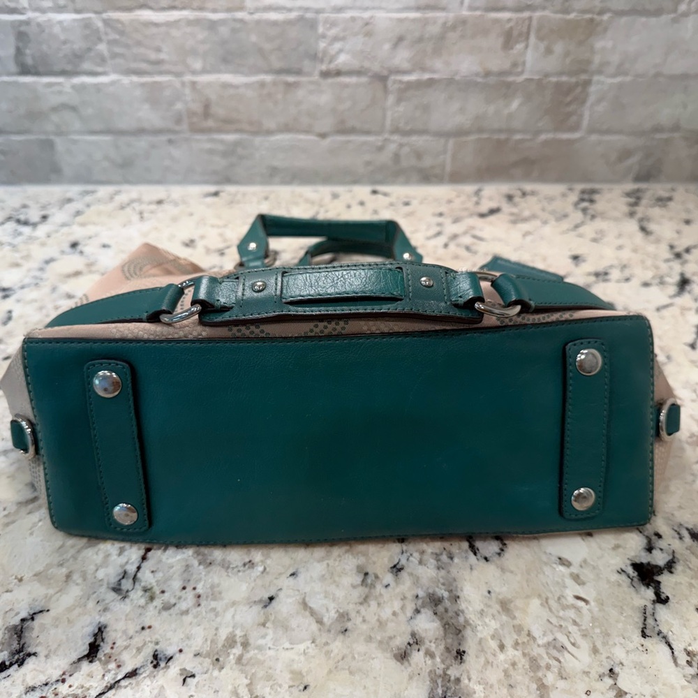 Coach EUC Ashley Teal & Tan Satchel - Picture 3 of 7